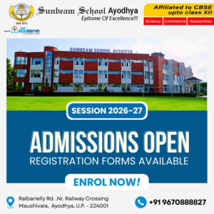 Sunbeam School Ayodhya admission open 2026-27